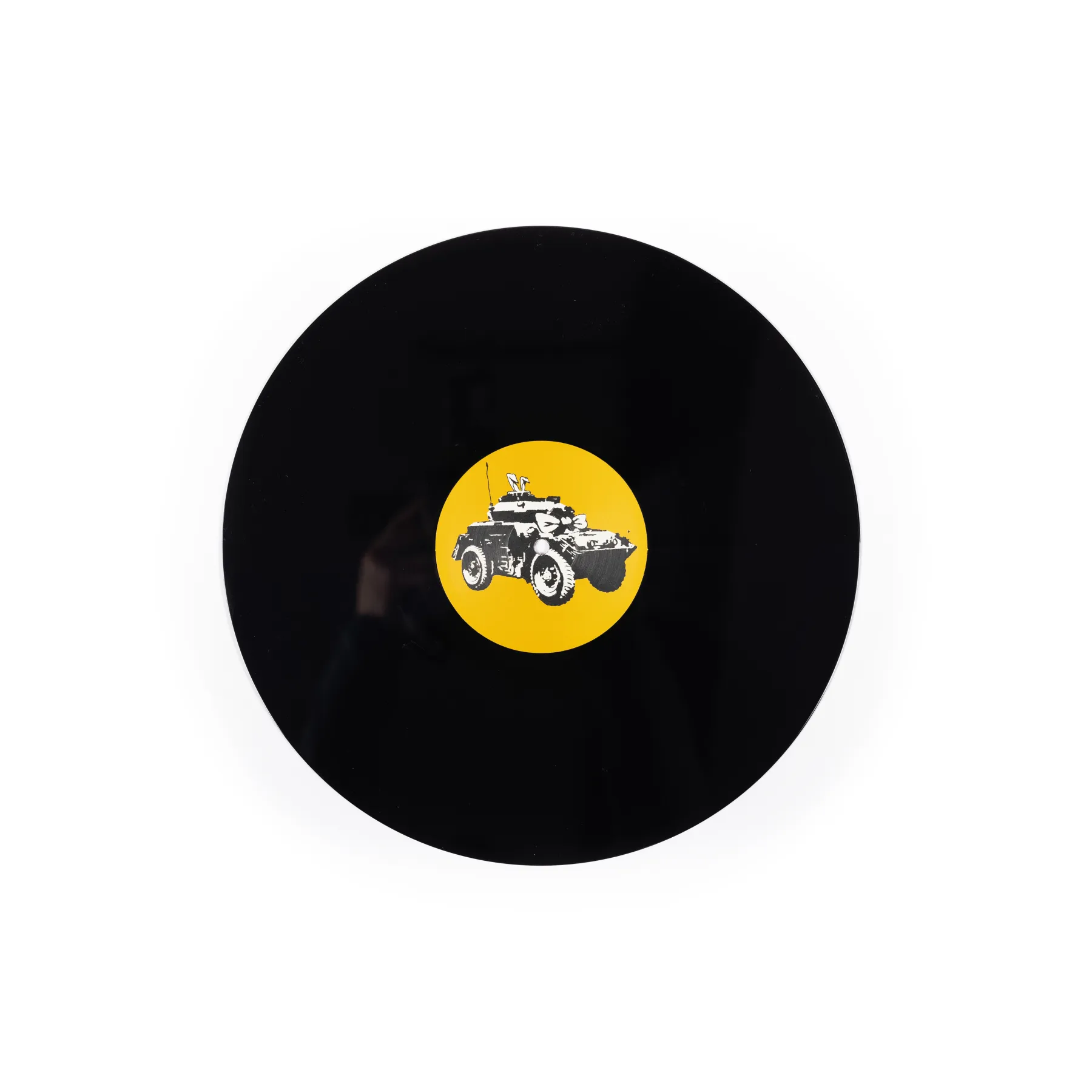 image of a music vinyl with a white background.
